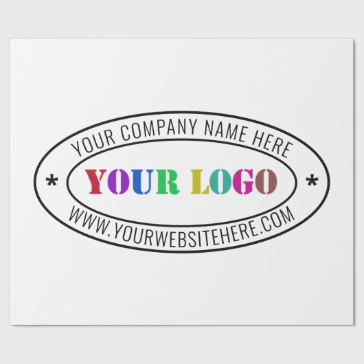 Aangepaste bedrijfs Logo Stamp - Aangepast Cadeaupapier (Vlak)