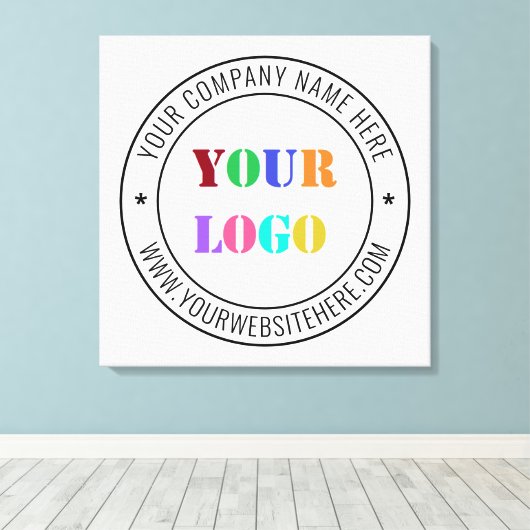 Aangepaste bedrijfs Logo Stamp - Aangepast Canvas Afdruk (Insitu (Houten vloer))