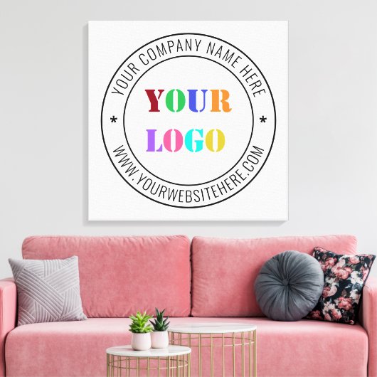 Aangepaste bedrijfs Logo Stamp - Aangepast Canvas Afdruk (Insitu (Woonkamer))