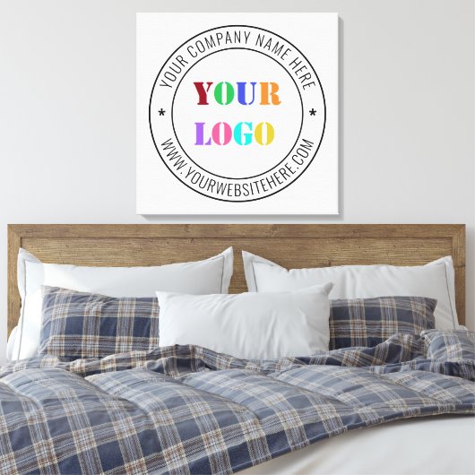 Aangepaste bedrijfs Logo Stamp - Aangepast Canvas Afdruk (Insitu (Slaapkamer))