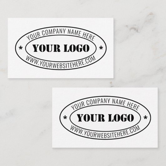 Aangepaste bedrijfs Logo Stamp - Aangepast Contactkaartje (Voorkant / Achterkant)