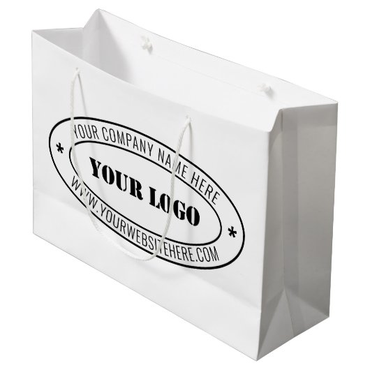 Aangepaste bedrijfs Logo Stamp - Aangepast Groot Cadeauzakje (Voorkant Gekanteld)