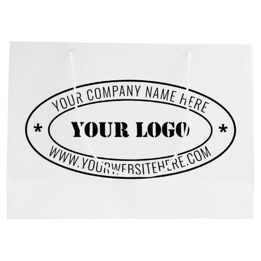 Aangepaste bedrijfs Logo Stamp - Aangepast Groot Cadeauzakje (Achterkant)
