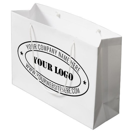 Aangepaste bedrijfs Logo Stamp - Aangepast Groot Cadeauzakje (Achterkant Gekanteld)