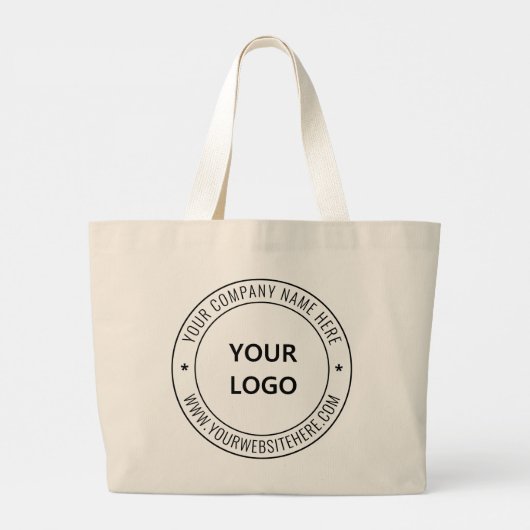 Aangepaste bedrijfs Logo Stamp - Aangepast Grote Tote Bag (Achterkant)