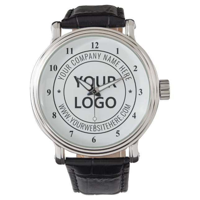 Aangepaste bedrijfs Logo Stamp - Aangepast Horloge (Voorkant)