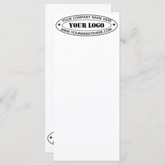 Aangepaste bedrijfs Logo Stamp - Aangepast Menu (Voorkant / Achterkant)