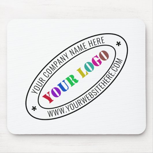 Aangepaste bedrijfs Logo Stamp - Aangepast Muismat (Voorkant)