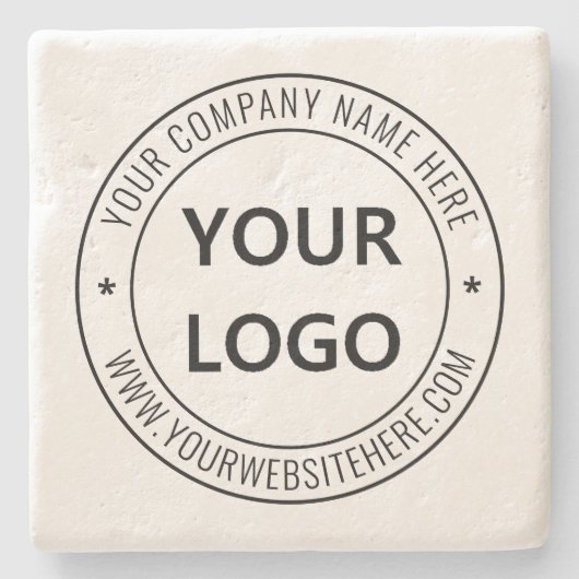 Aangepaste bedrijfs Logo Stamp - Aangepast  Stenen Onderzetter (Voorkant)