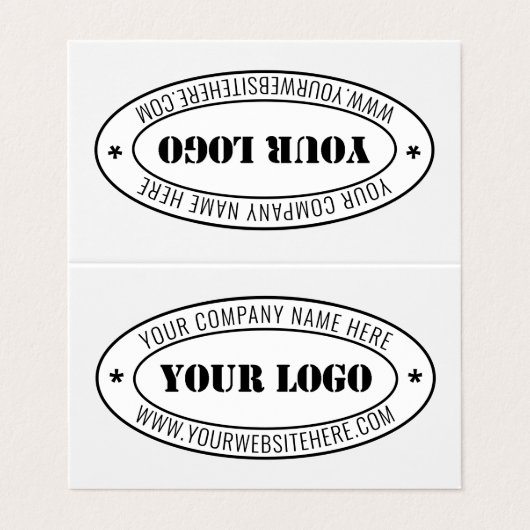 Aangepaste bedrijfs Logo Stamp - Aangepast Visitekaartje (Buitenkant ongevouwen)