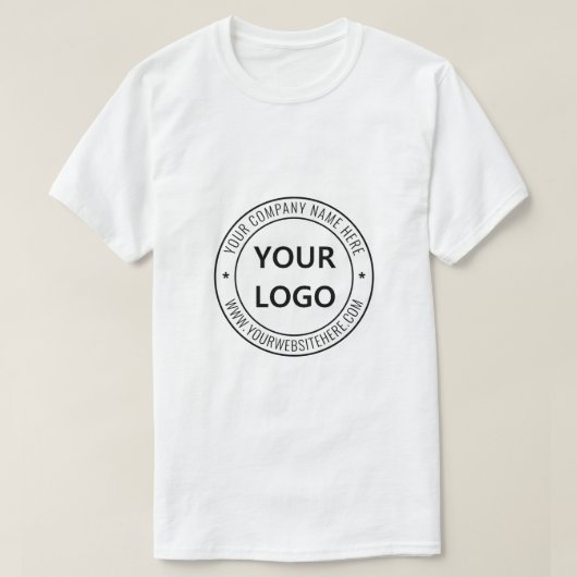 Aangepaste bedrijfs-Logo Stempel op maat   T-shirt (Design voorkant)
