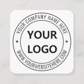 Aangepaste bedrijfs-Logo Stempel op maat - Vierkante Visitekaartje (Voorkant)