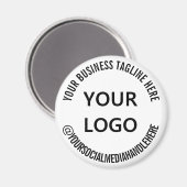 Aangepaste bedrijfs-Logo Tagline sociale media Magneet (Voorkant / Achterkant)