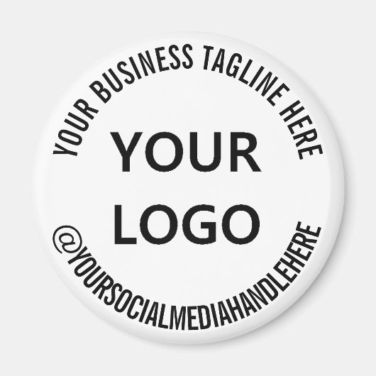 Aangepaste bedrijfs-Logo Tagline sociale media Magneet (Voorkant)