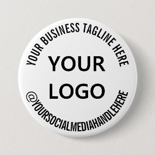 Aangepaste bedrijfs-Logo Tagline sociale media Ronde Button 7,6 Cm