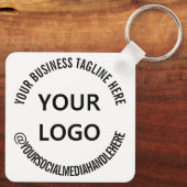Aangepaste bedrijfs-Logo Tagline sociale media Sleutelhanger (Achterkant)