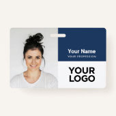 Aangepaste bedrijfs werknemer Fotonaam Logo Badge (Voorkant)