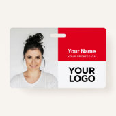 Aangepaste bedrijfs werknemer Fotonaam Logo Badge (Voorkant)