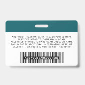 Aangepaste bedrijfs werknemer Fotonaam Logo Badge (Achterkant)