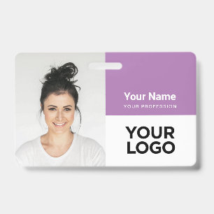 Aangepaste bedrijfs werknemer Fotonaam Logo Badge