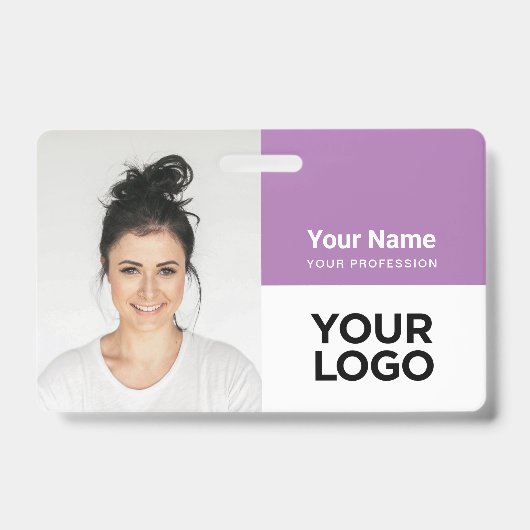 Aangepaste bedrijfs werknemer Fotonaam Logo Badge (Voorzijde)