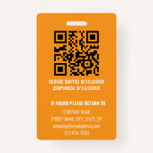 Aangepaste bedrijfs-werknemer-ID Foto Badge (Achterkant)