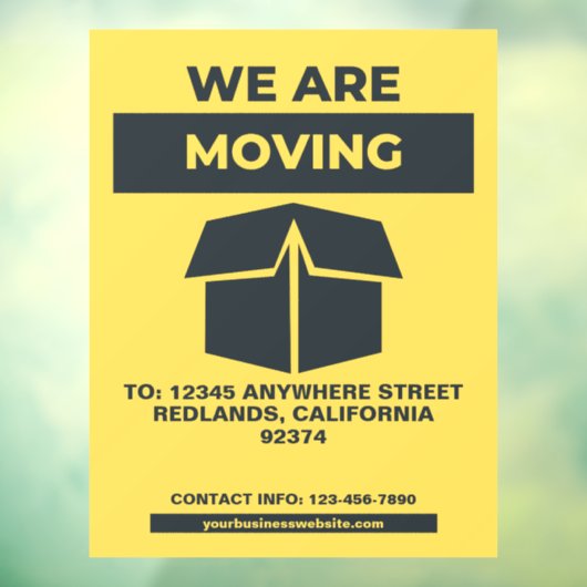 Aangepaste bedrijfs winkel restaurant verhuizing v raamsticker (Vel 3)