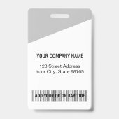 Aangepaste bedrijfsbalk Code werknemer foto grijs Badge (Back)