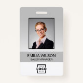 Aangepaste bedrijfsbalk Code werknemer foto grijs Badge (Voorkant)