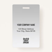 Aangepaste bedrijfsbalk Code werknemer foto grijs Badge (Achterkant)