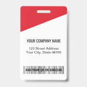 Aangepaste bedrijfsbalk Code werknemer foto rood Badge (Back)