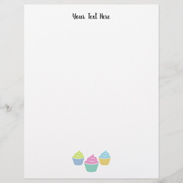 Aangepaste bedrijfsbriefhoofd met cupcake-logo briefhoofd (Voorkant)