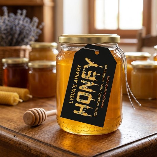 Aangepaste bedrijfsetiket voor honing cadeaulabel