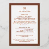 Aangepaste bedrijfsfeestelijke bijeenkomst folie uitnodiging (Voorkant)