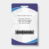 Aangepaste Bedrijfsfoto Logo Bar Code Beveiligings Badge (Back)