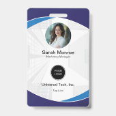 Aangepaste Bedrijfsfoto Logo Bar Code Beveiligings Badge (Front)