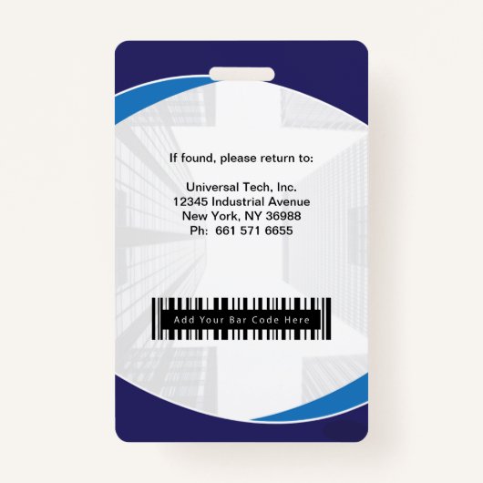 Aangepaste Bedrijfsfoto Logo Bar Code Beveiligings Badge (Achterkant)