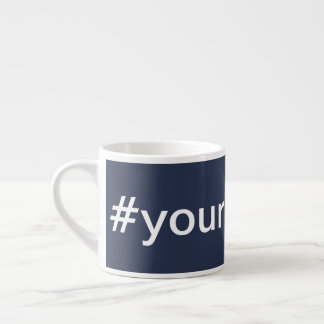 Aangepaste bedrijfshashtag - Promotie Blauw Espresso Kop