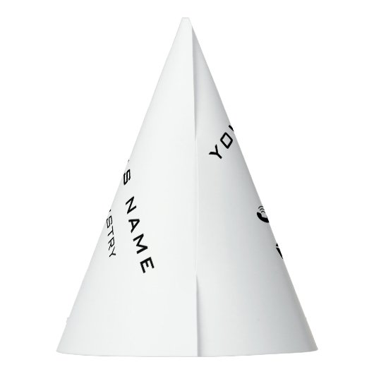 Aangepaste Bedrijfsinfo Tekst Bedrijfspapier Party Feesthoedjes (Achterkant)