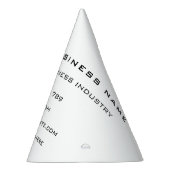 Aangepaste Bedrijfsinfo Tekst Bedrijfspapier Party Feesthoedjes (Rechts)