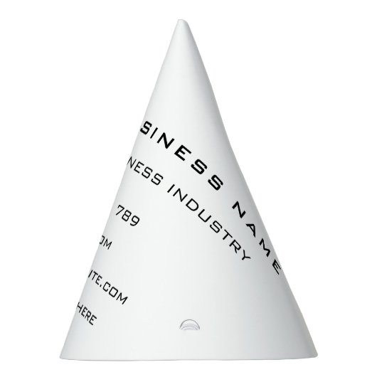 Aangepaste Bedrijfsinfo Tekst Bedrijfspapier Party Feesthoedjes (Rechts)