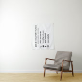Aangepaste bedrijfsinfo tekst muur branding ontwer wandkleed (In situ)
