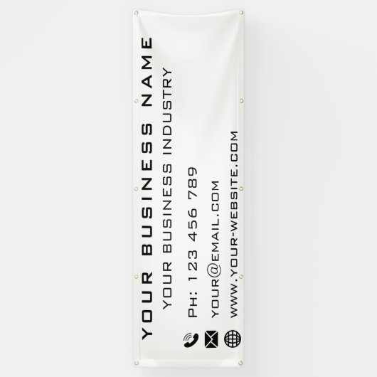 Aangepaste bedrijfsinfo Zakelijke promotiebanner Spandoek (Verticaal)