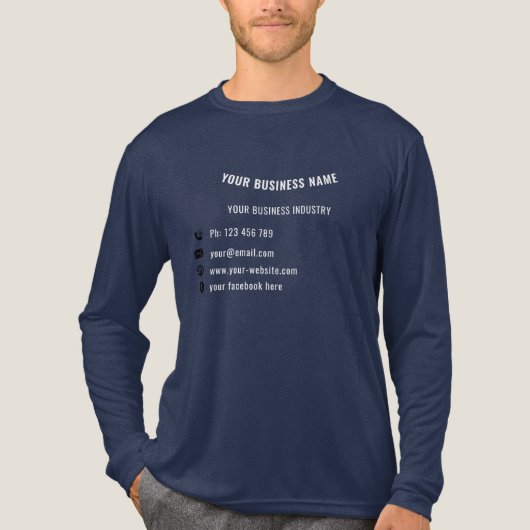 Aangepaste bedrijfsinformatie Gepersonaliseerde za Tri-Blend Shirt (Voorkant volledig)