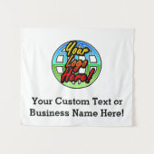 Aangepaste bedrijfskleding voor Logo in de muur Wandkleed (Voorkant (horizontaal))