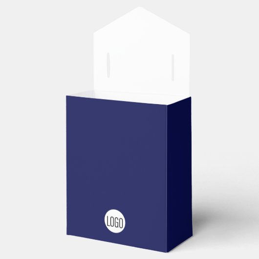 Aangepaste bedrijfslogo Bedankt QR-code Navyblauw Bedankdoosjes (Geopend)