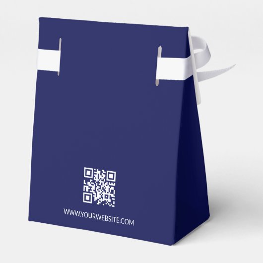 Aangepaste bedrijfslogo Bedankt QR-code Navyblauw Bedankdoosjes (Achterkant)