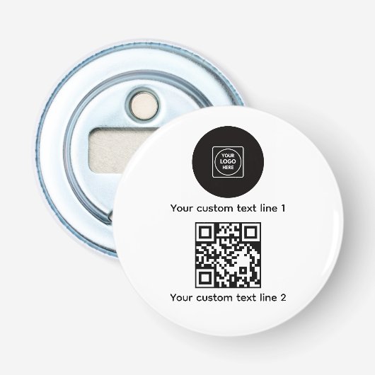 Aangepaste bedrijfslogo bedrijfs promotieontwerp button flesopener (Voorkant)