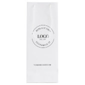 Aangepaste bedrijfslogo en website wit wijn cadeautas (Achterkant)