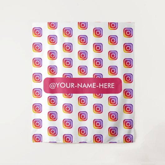 aangepaste bedrijfslogo instagram achtergrond eenv wandkleed (Voorkant)